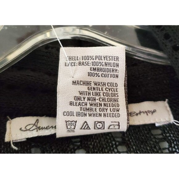AMERICAN RAG BLACK DRESS SWEATER SHAWL WRAP EMBROIDERY LACE SIZE 3XL NWT - Picture 4 of 10